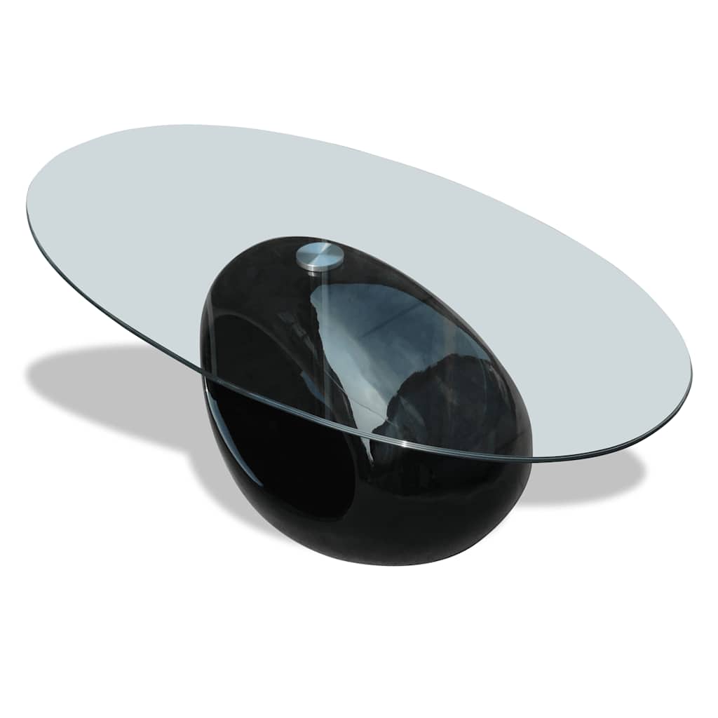 Coffee Table | High Gloss Black | Tempered glass, Fiberglass | Medium