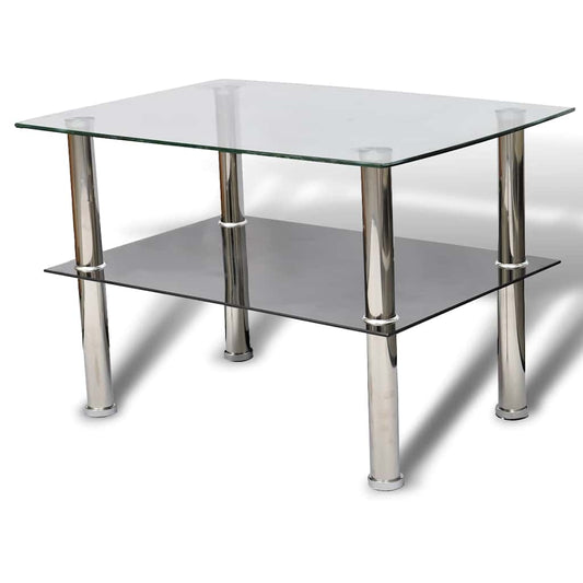Coffee Table | Transparent, Black | Tempered Glass | Small | Durable