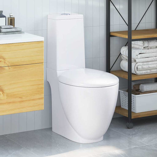 Ceramic Toilet Back Water Flow White