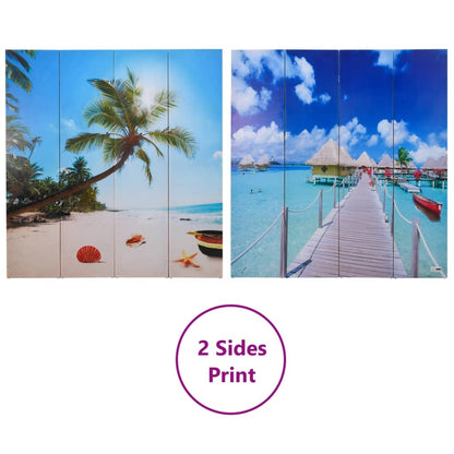 Folding Room Divider 160x170 cm Beach