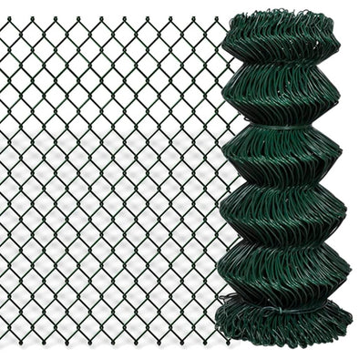 Chain Link Fence Steel 0,8x25 m Green