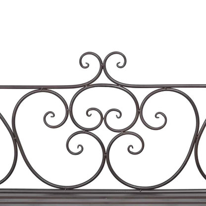 Garden Bench | Antique Brown | Steel | 132 cm | Durable