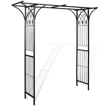 Garden Arch Black Iron 78.7 x 20.5 x 80.3 in Durable