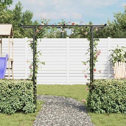 Garden Arch Black Iron 78.7 x 20.5 x 80.3 in Durable