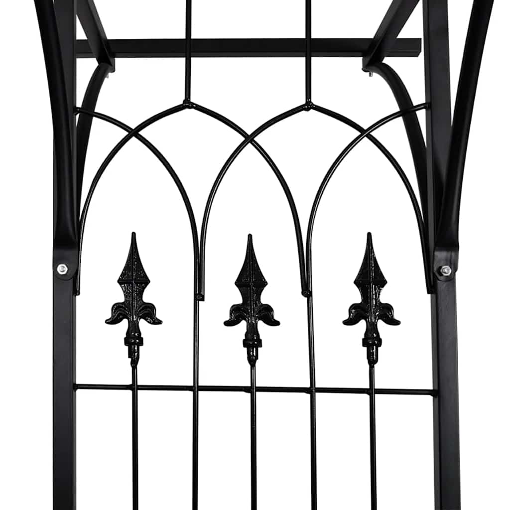 Garden Arch Black Iron 78.7 x 20.5 x 80.3 in Durable