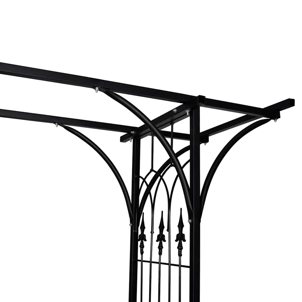 Garden Arch Black Iron 78.7 x 20.5 x 80.3 in Durable