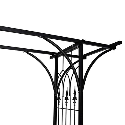 Garden Arch Black Iron 78.7 x 20.5 x 80.3 in Durable