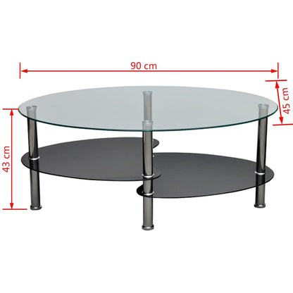 Coffee Table | Black | Tempered glass, Metal | Medium | Stylish Design