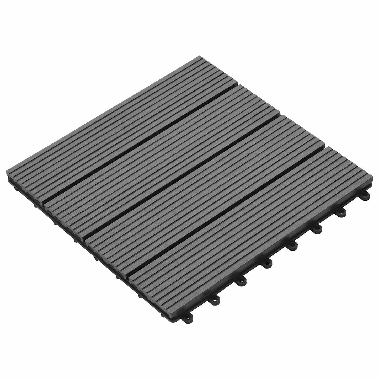 vidaXL Decking Tile 11 pcs Grey 11.81 x 11.81 in WPC