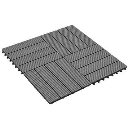 vidaXL Decking Tile 11 pcs Grey 11.81 x 11.81 in WPC