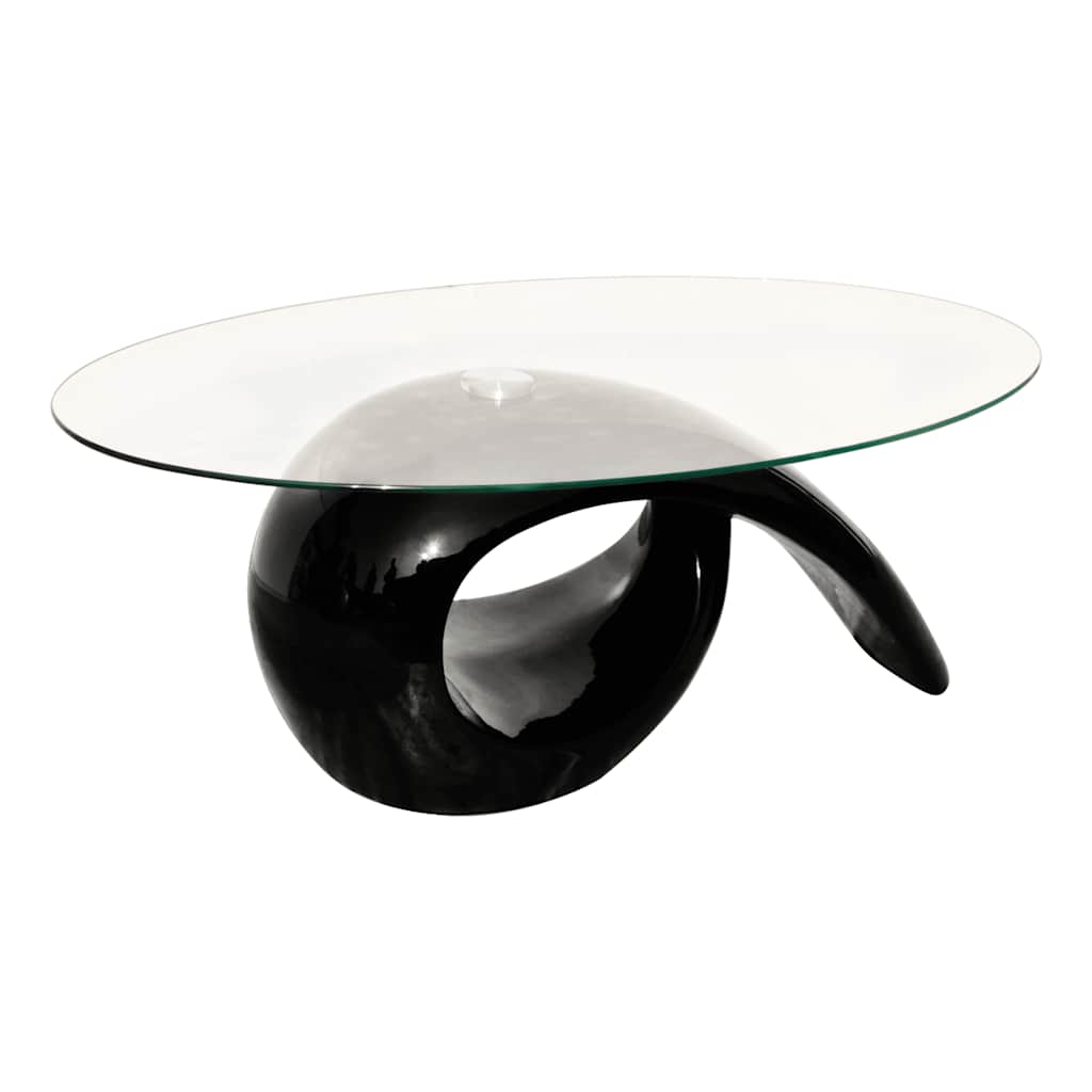Coffee Table | High gloss black | Toughened glass, fiberglass | Modern