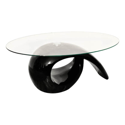 Coffee Table | High gloss black | Toughened glass, fiberglass | Modern