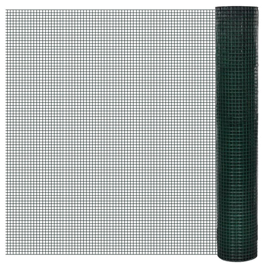 Chicken Wire Fence Galvanised with PVC Coating 10x1 m Green