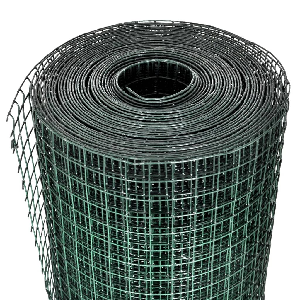 Chicken Wire Fence Galvanised with PVC Coating 10x1 m Green