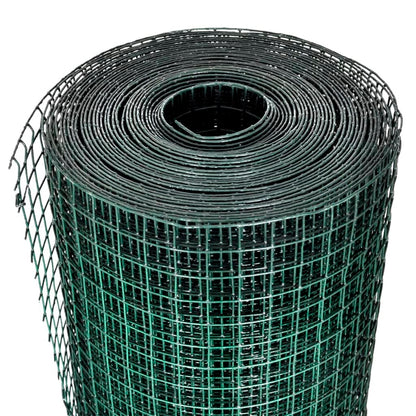 Chicken Wire Fence Galvanised with PVC Coating 25x1 m Green