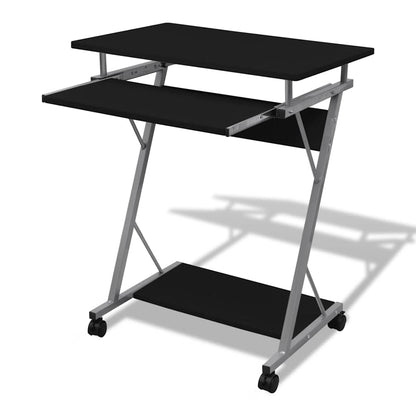 Computer Desk | Black | Particle Board, Powder-Coated Steel | Compact