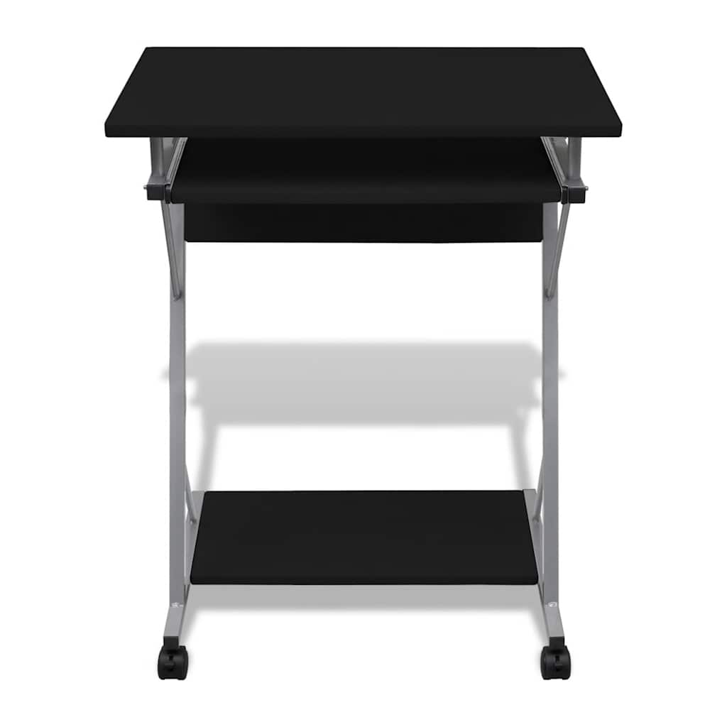 Computer Desk | Black | Particle Board, Powder-Coated Steel | Compact
