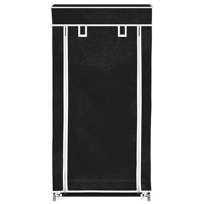 Fabric Shoe Cabinet with Cover 23" x 11" x 42" Black