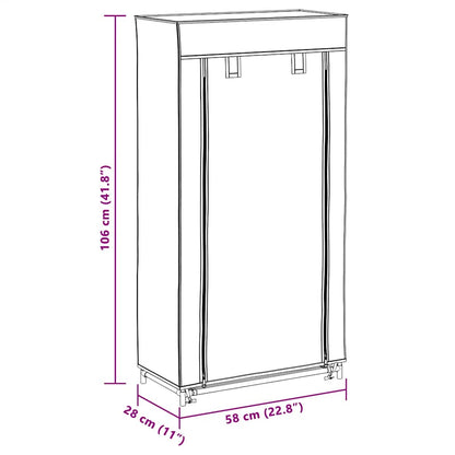 Fabric Shoe Cabinet with Cover 23" x 11" x 42" Black