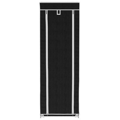 Fabric Shoe Cabinet with Cover 162 x 57 x 29 cm Black