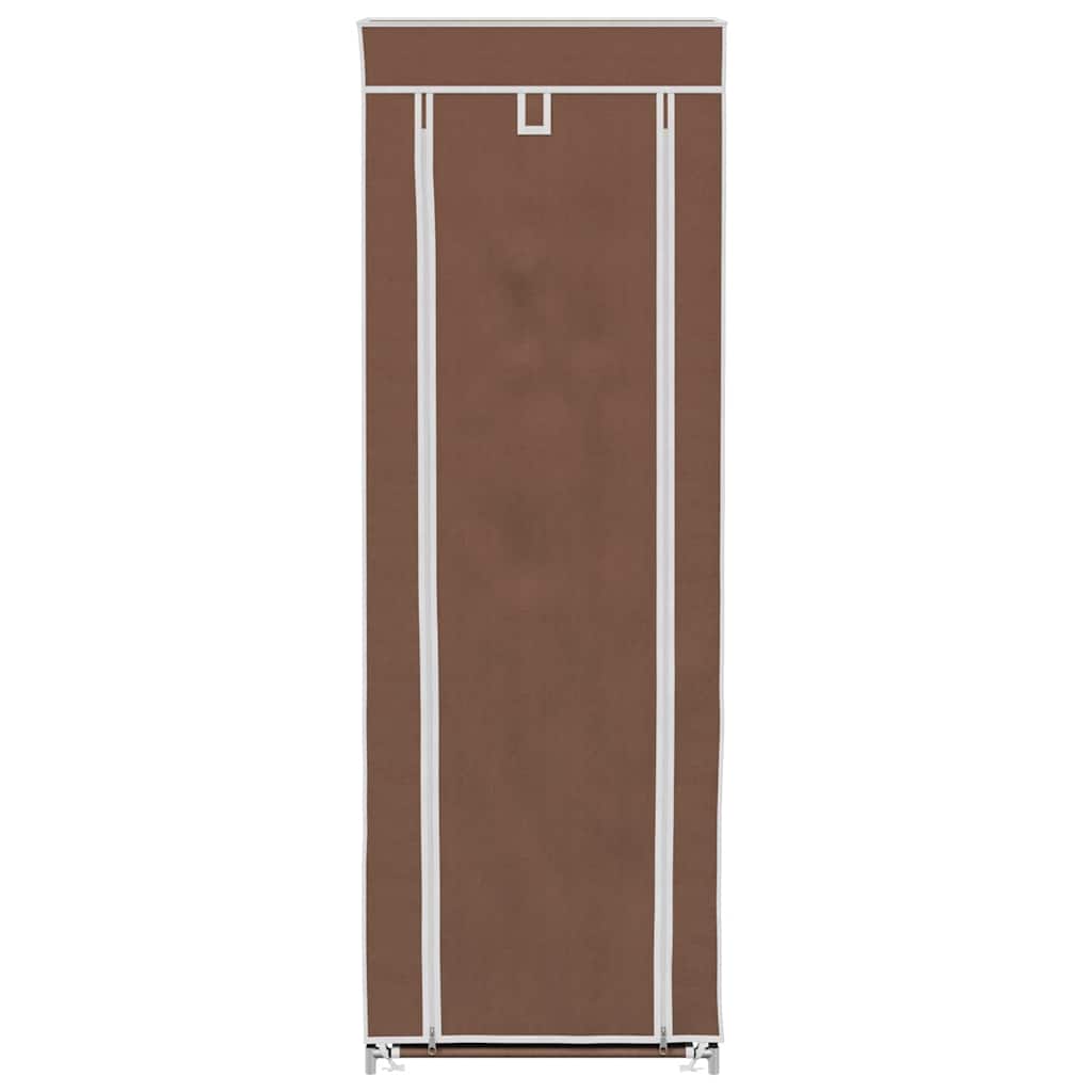Fabric Shoe Cabinet with Cover 22" x 11" x 64" Brown