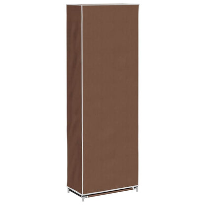 Fabric Shoe Cabinet with Cover 22" x 11" x 64" Brown