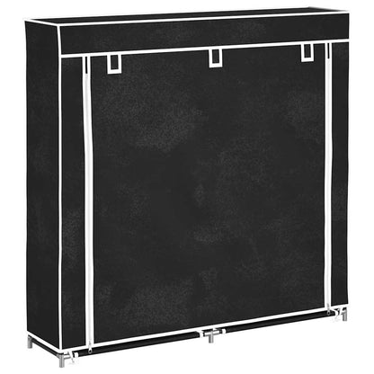 Fabric Shoe Cabinet with Cover 45" x 11" x 43" Black