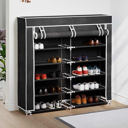 Fabric Shoe Cabinet with Cover 45" x 11" x 43" Black