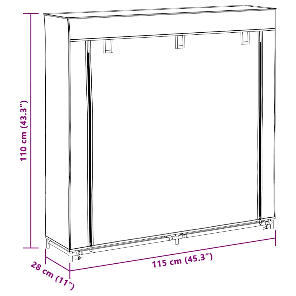 Fabric Shoe Cabinet with Cover 45" x 11" x 43" Black