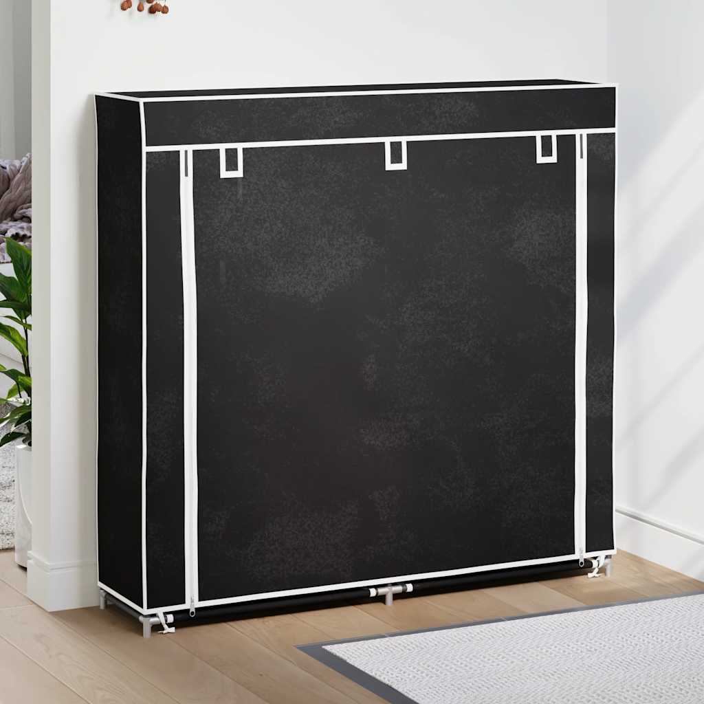 Fabric Shoe Cabinet with Cover 45" x 11" x 43" Black