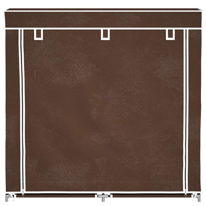 Fabric Shoe Cabinet with Cover 115 x 28 x 110 cm Brown