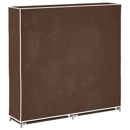 Fabric Shoe Cabinet with Cover 115 x 28 x 110 cm Brown