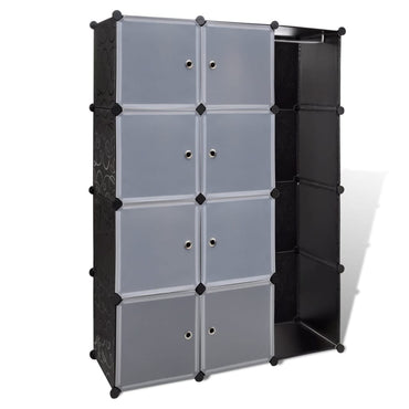 Modular Cabinet 9 Compartments 37x115x150 cm Black and White