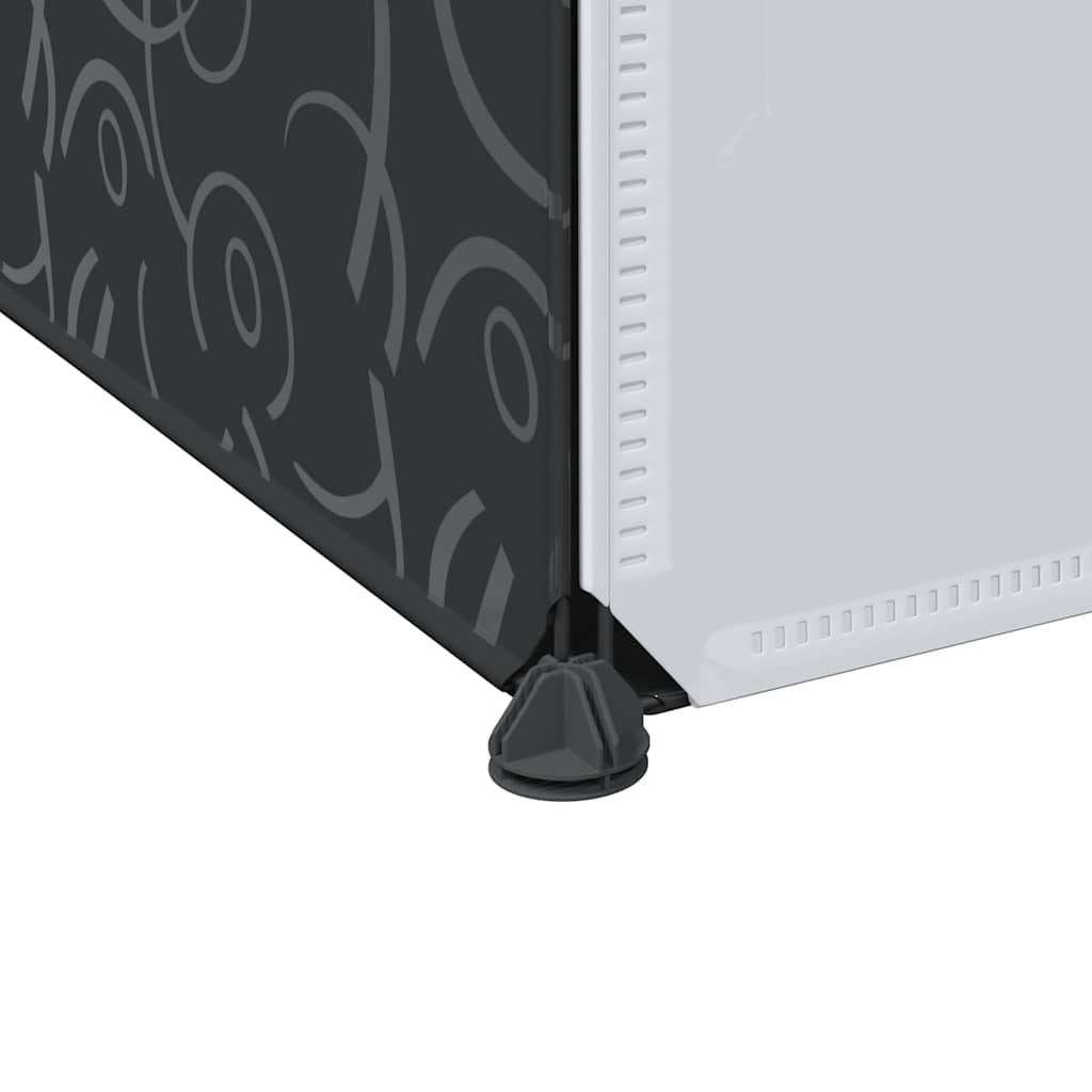 Modular Cabinet 9 Compartments 109x36.5x143 cm Black and White