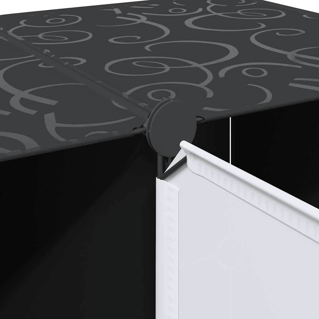 Modular Cabinet 9 Compartments 109x36.5x143 cm Black and White
