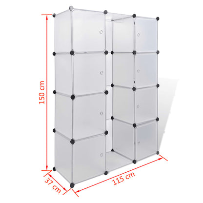 Modular Cabinet with 9 Compartments 37x115x150 cm White