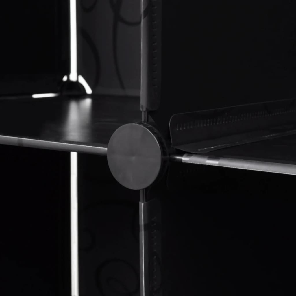 Modular Cabinet 18 Compartments Black and White 37x146x180.5 cm