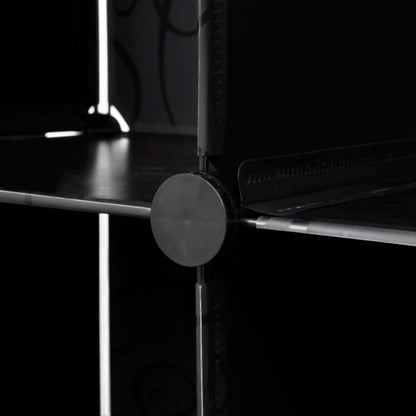 Modular Cabinet 18 Compartments Black and White 37x146x180.5 cm