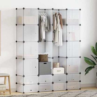 Modular Cabinet 18 Compartments White 37x146x180.5 cm