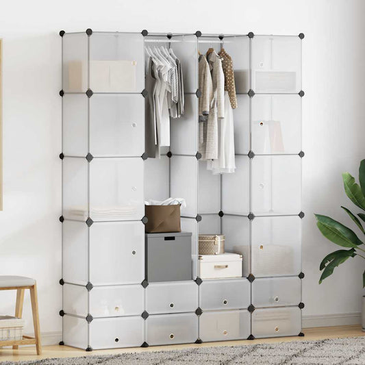 Modular Storage | White | Plastic, Chromed Steel | 37x146x180.5 cm