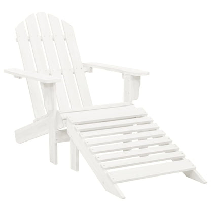 Patio Chair with Ottoman Wood White