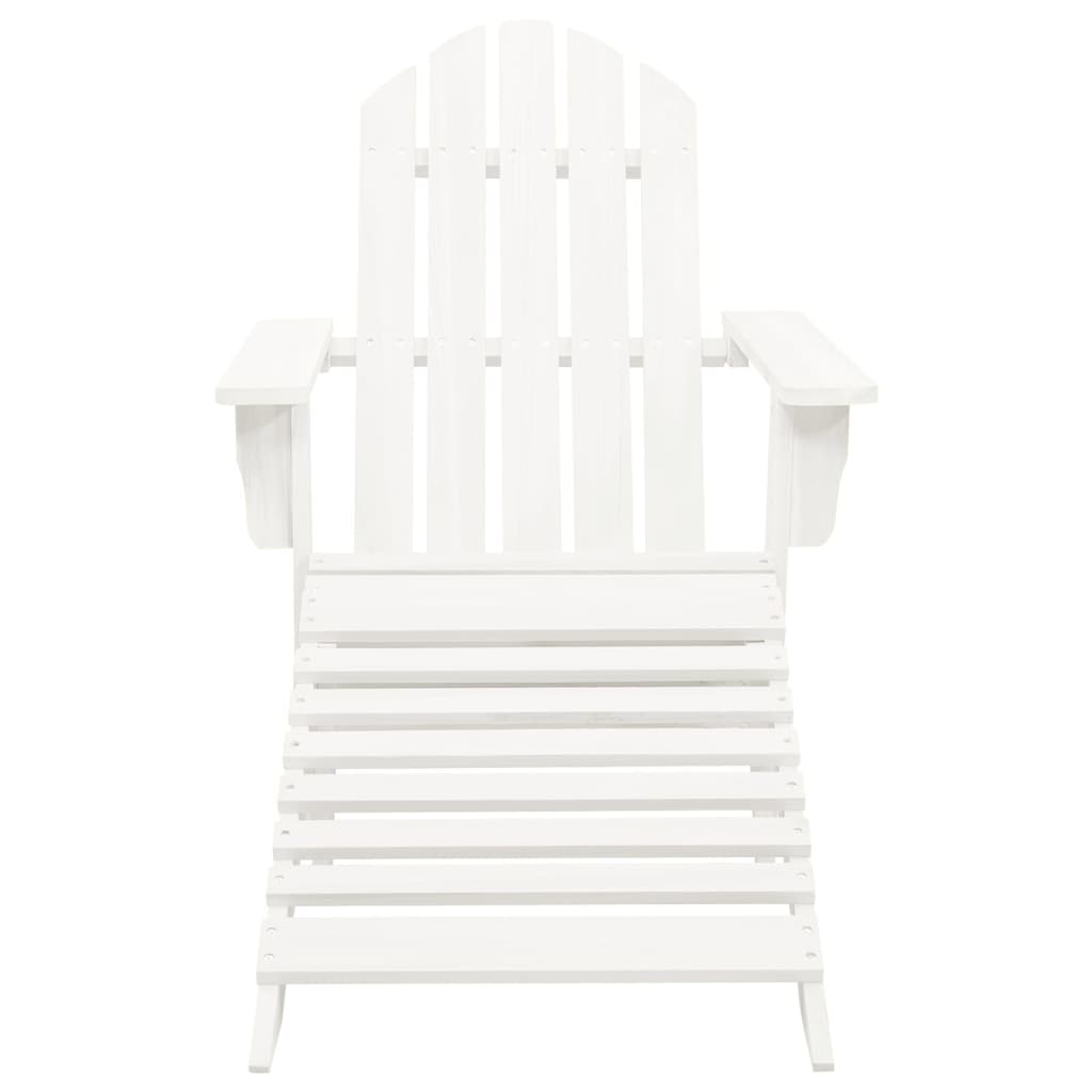 Patio Chair with Ottoman Wood White