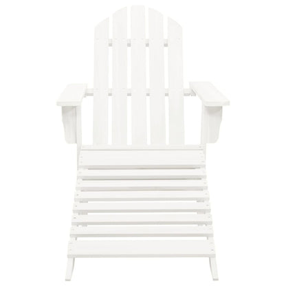 Patio Chair with Ottoman Wood White