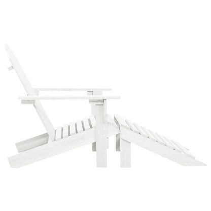 Patio Chair with Ottoman Wood White