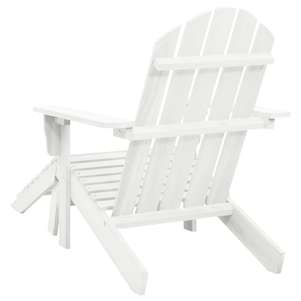 Patio Chair with Ottoman Wood White