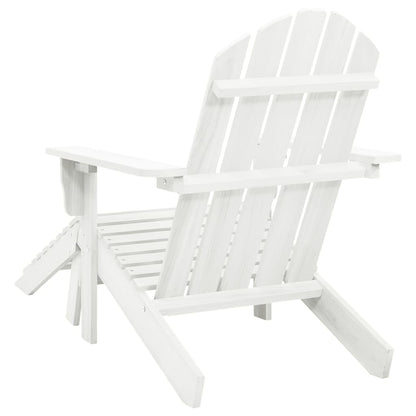 Patio Chair with Ottoman Wood White