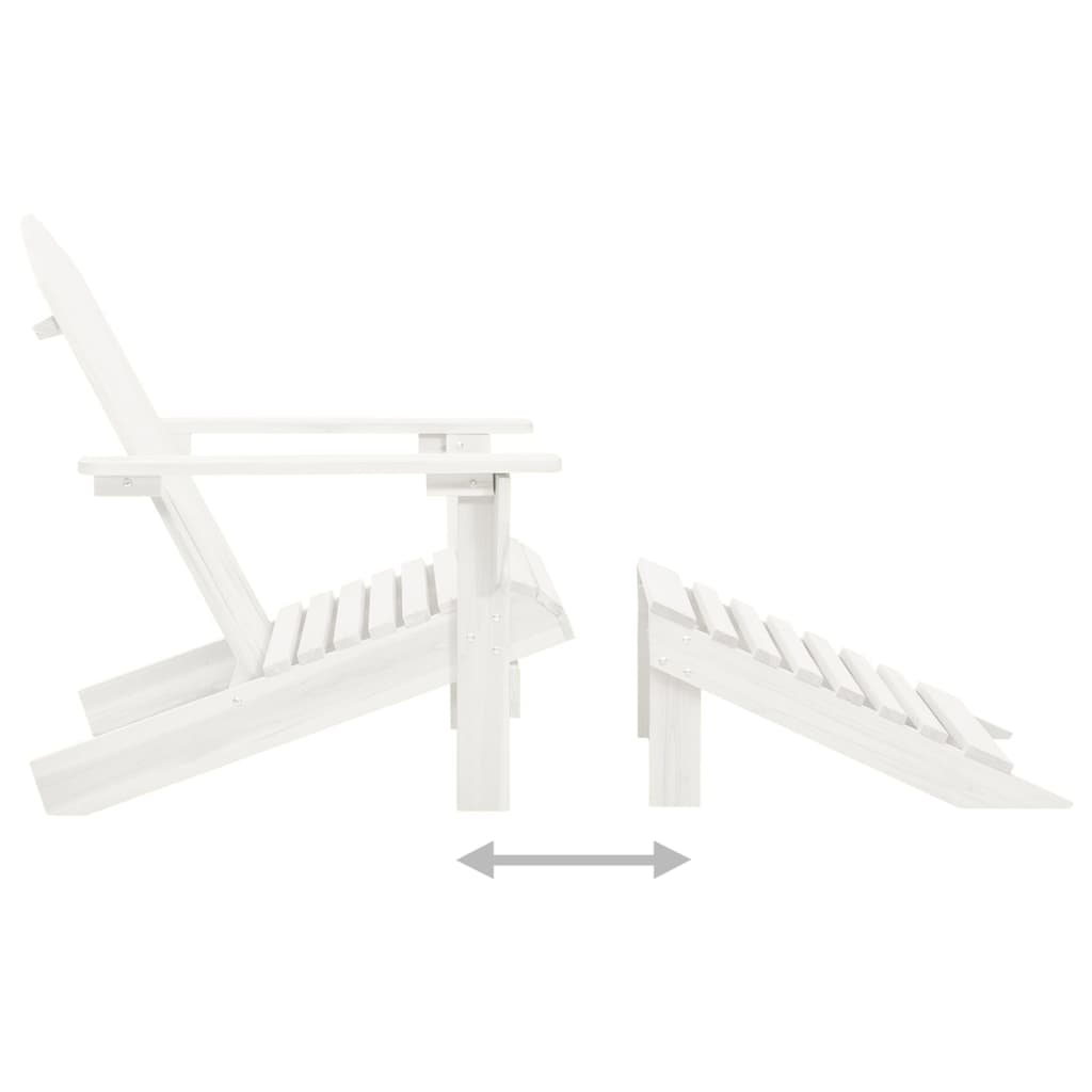 Patio Chair with Ottoman Wood White