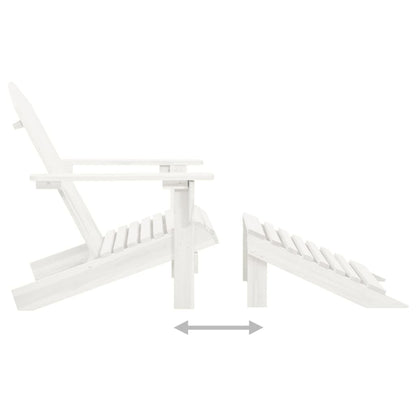 Patio Chair with Ottoman Wood White