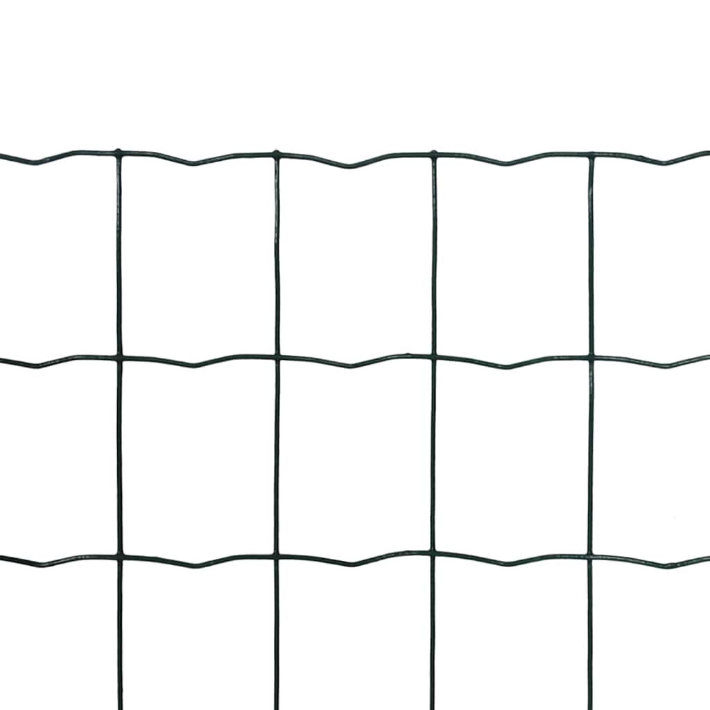 vidaXL Euro Fence Steel 82ftx2.6ft Green