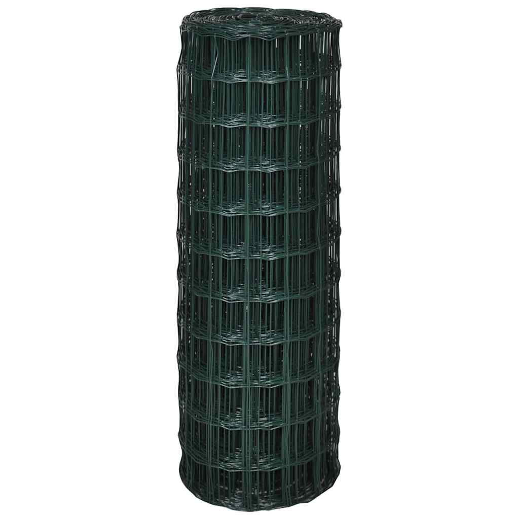 vidaXL Euro Fence Steel 82ftx2.6ft Green